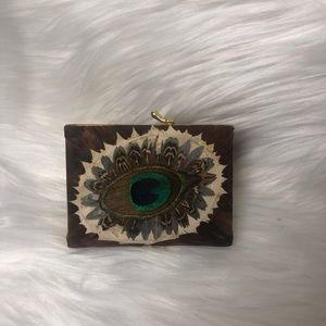 Vintage Peacock Feather Change Purse